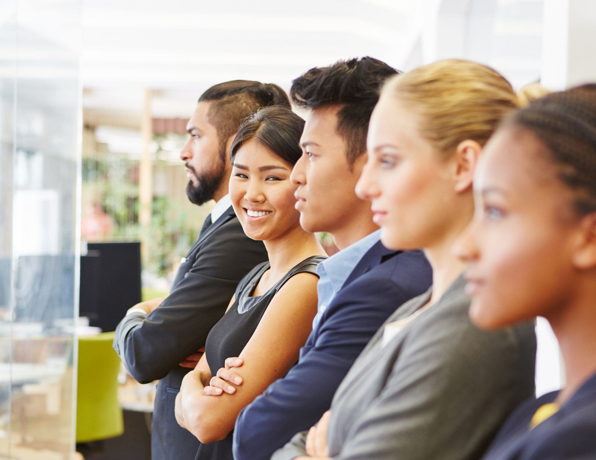 Group of Interns looking confidently towards the future.